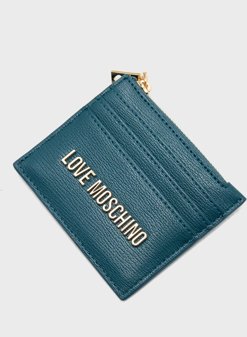Love Moschino Logo Detailed Zip Over Wallet