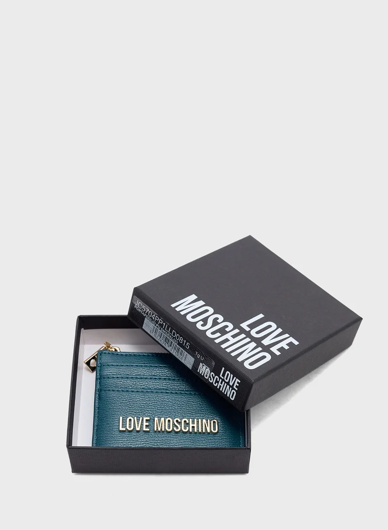 Love Moschino Logo Detailed Zip Over Wallet