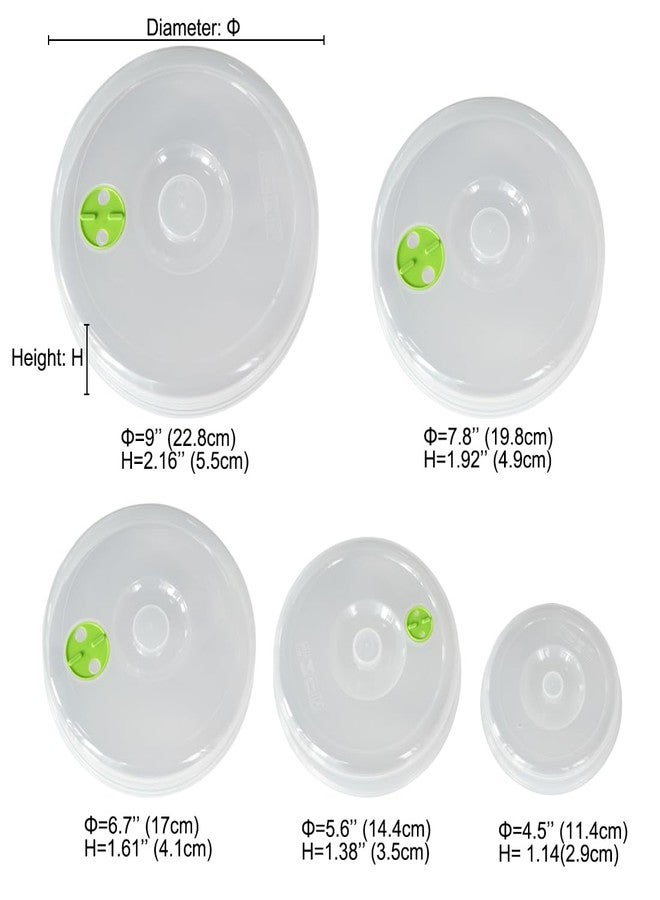 Bealuffe Microwave Covers for Food 5 PCS Microwave Splatter Lid Cover Dish Cover Plate Splatter Shield for Microwave Oven - Image 2