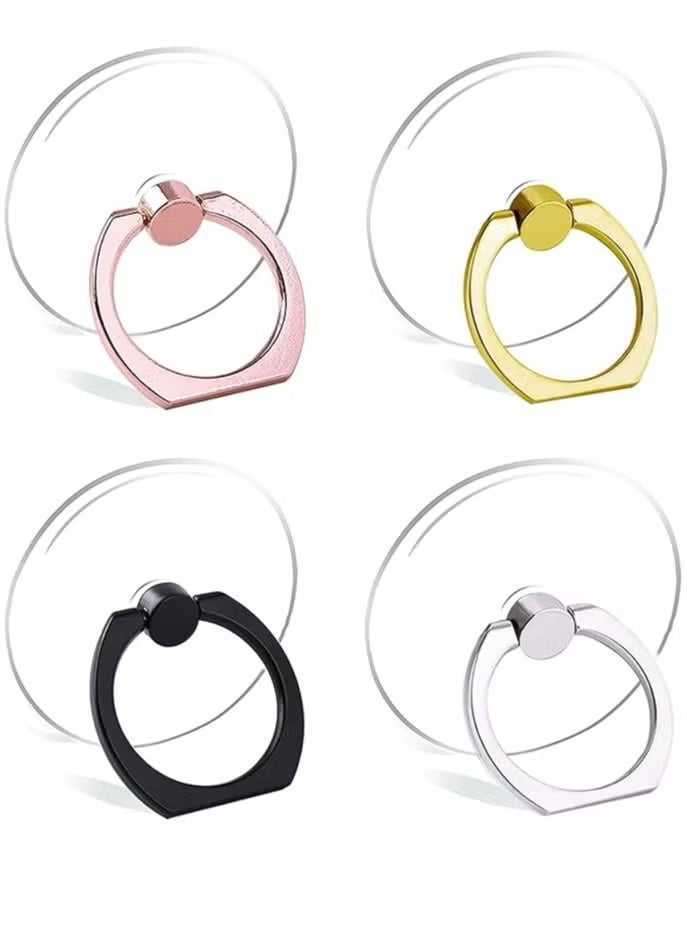 Gecomo Cell Phone Ring Holder Stand Transparent Finger Grip Loop 360 Degree Rotation Finger Ring Stand (Black Sliver Gold Rose Gold ) - Image 1