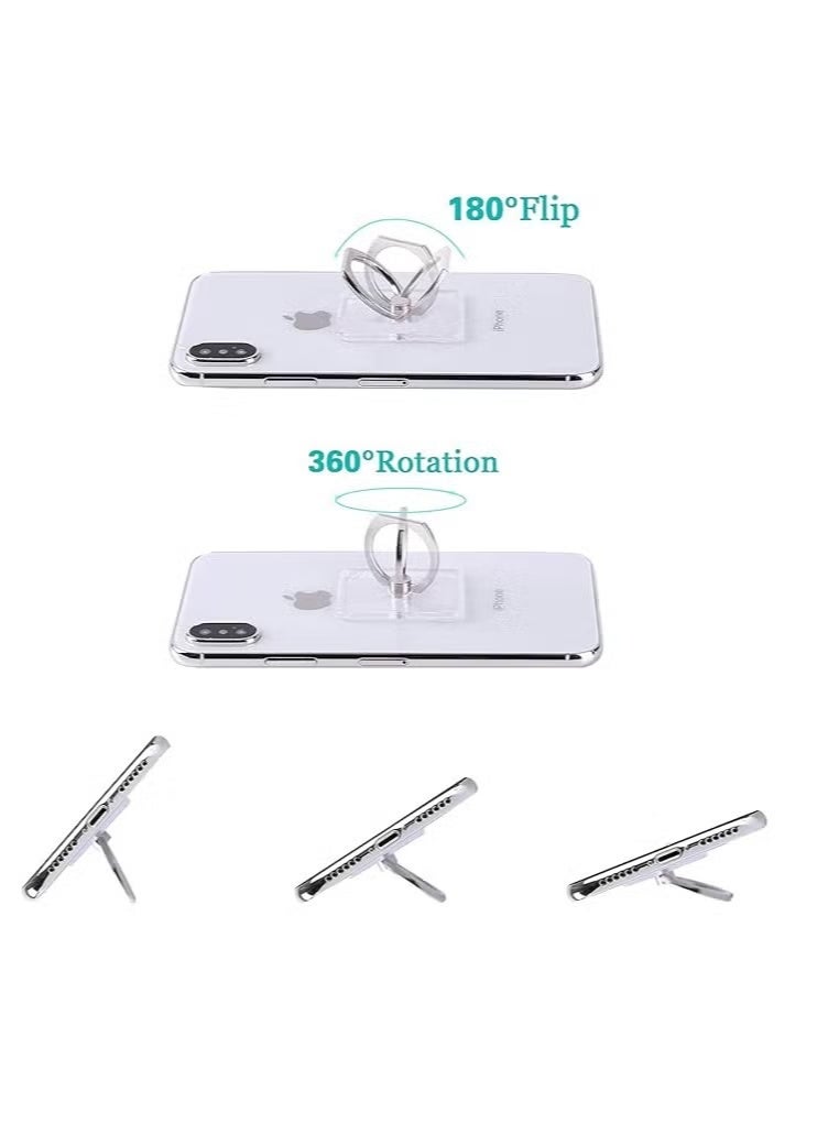 Gecomo Cell Phone Ring Holder Stand Transparent Finger Grip Loop 360 Degree Rotation Finger Ring Stand (Black Sliver Gold Rose Gold ) - Image 4