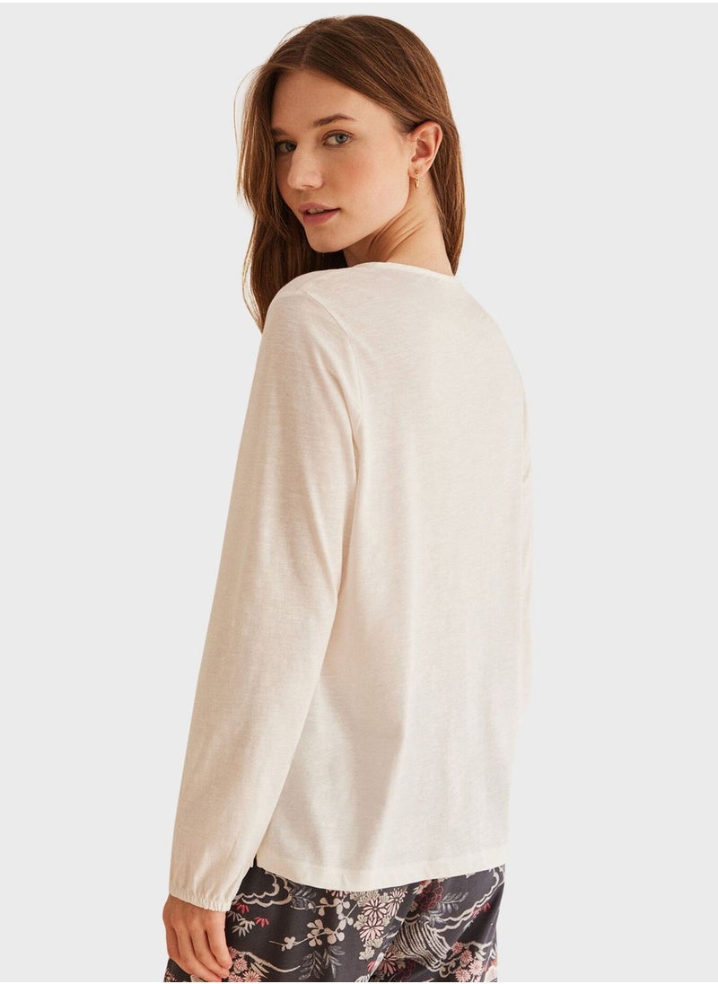 women'secret - Button Detail T-Shirt - Image 1