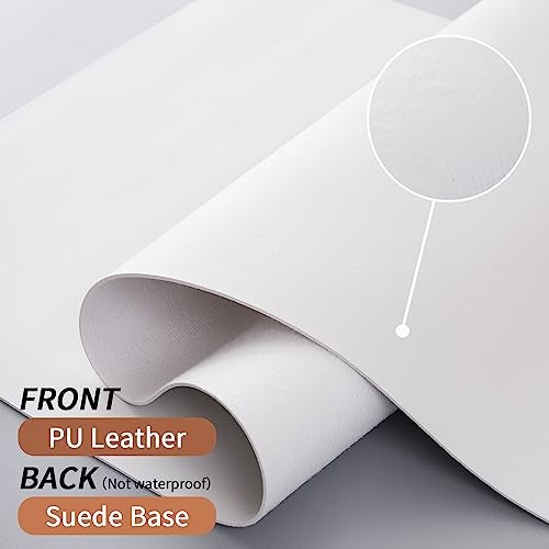 Bloss Leather Desk Pad and Keyboard Wrist Rest, Large Mouse Pad + Keyboard Pad+Mouse Wrist Support, Non-Slip Desk Mat Protector for Office, Home (35.4×15.7 Inches,White) - Image 4