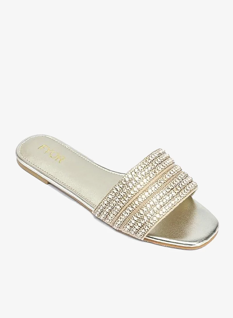 فايور Crystal Embellished Flat Sandal MY 372