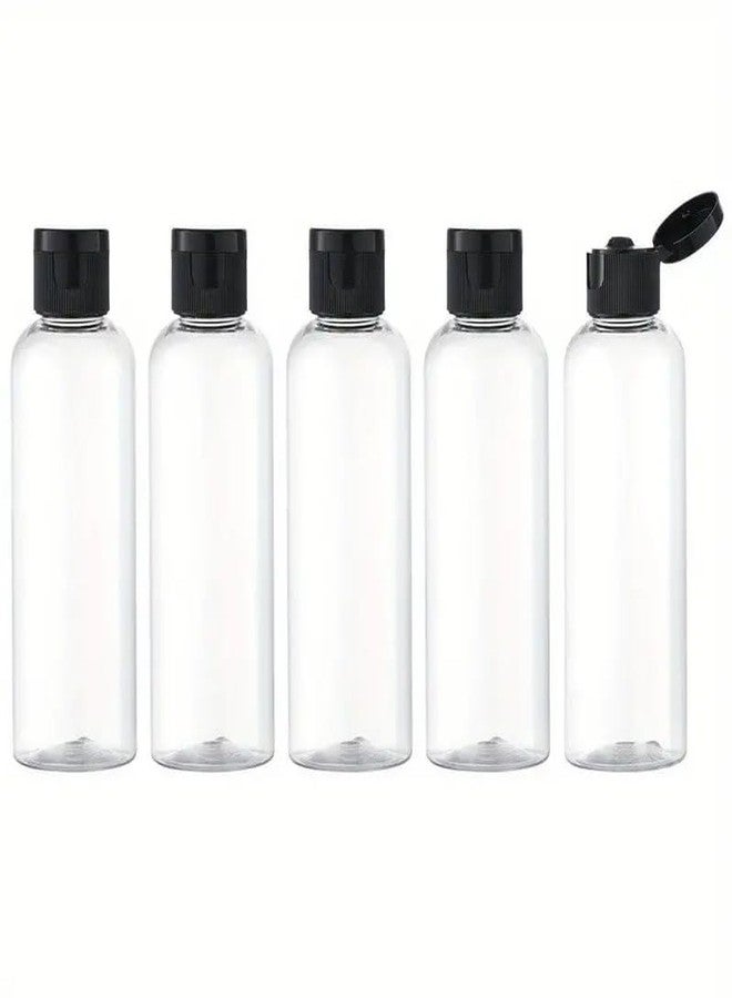 BLAPOXE 3.38 oz 100 ML Clear Plastic Empty Bottles with Black Disc Top Caps, Refillable Containers for Shampoo, Lotions, Cream and More Pack of 5, BPA Free - Image 1