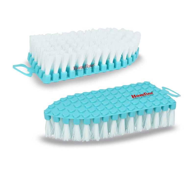 Homfine Flexible Brush Soft bristles for Cloth Washing, Tiles, Floor, Sink Cleaning (Aqua Green) (2) - Image 1