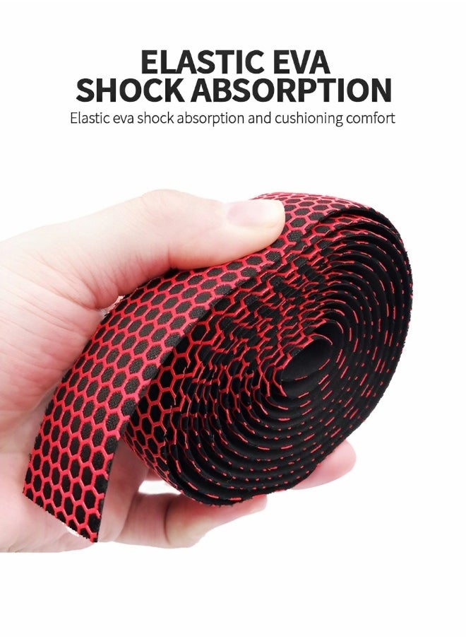 GROIC - 2 Rolls Bike Handlebar Tapes, Road Bicycle Bar Tape, Professional Bicycle Handlebar Tape, Racing Bike Cycling Handle Wraps Drop Bar Wraps for Better Grip with End Plug - Image 1