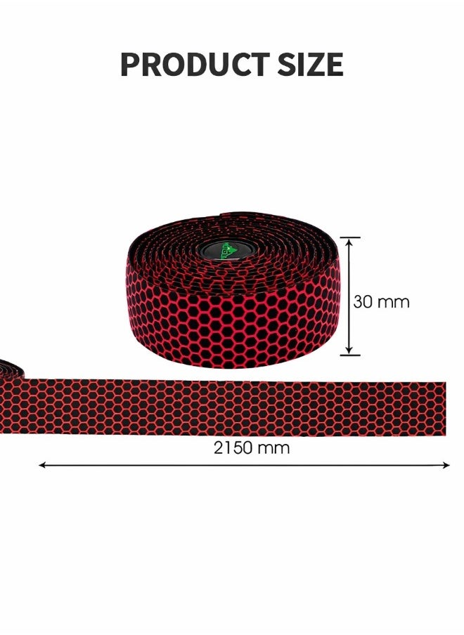 GROIC - 2 Rolls Bike Handlebar Tapes, Road Bicycle Bar Tape, Professional Bicycle Handlebar Tape, Racing Bike Cycling Handle Wraps Drop Bar Wraps for Better Grip with End Plug - Image 1