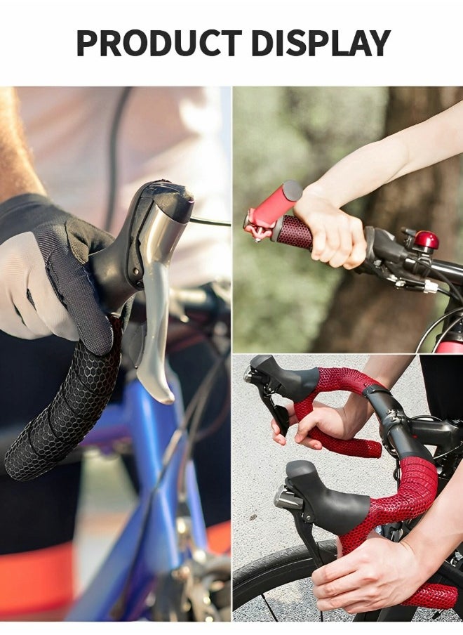 GROIC - 2 Rolls Bike Handlebar Tapes, Road Bicycle Bar Tape, Professional Bicycle Handlebar Tape, Racing Bike Cycling Handle Wraps Drop Bar Wraps for Better Grip with End Plug - Image 1