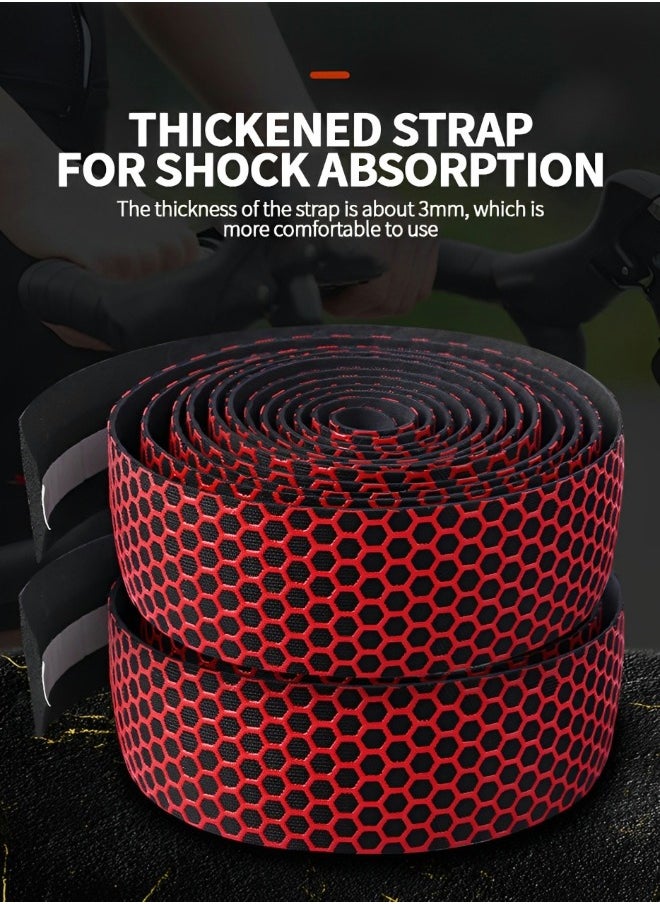 GROIC - 2 Rolls Bike Handlebar Tapes, Road Bicycle Bar Tape, Professional Bicycle Handlebar Tape, Racing Bike Cycling Handle Wraps Drop Bar Wraps for Better Grip with End Plug - Image 1
