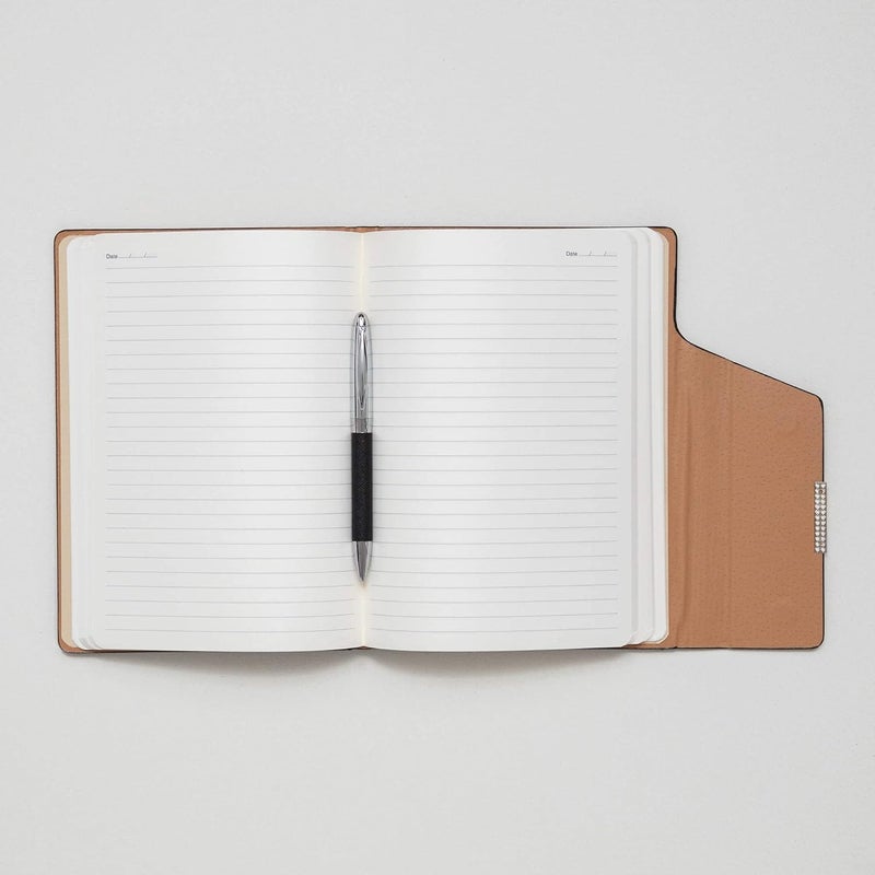 Regal Signature A-5 PU Leather Business Notebook Diary Journal, Magnetic Flap Closure with sleek metal accessory,192 pages, 80 gsm (Classic Black) - Image 5