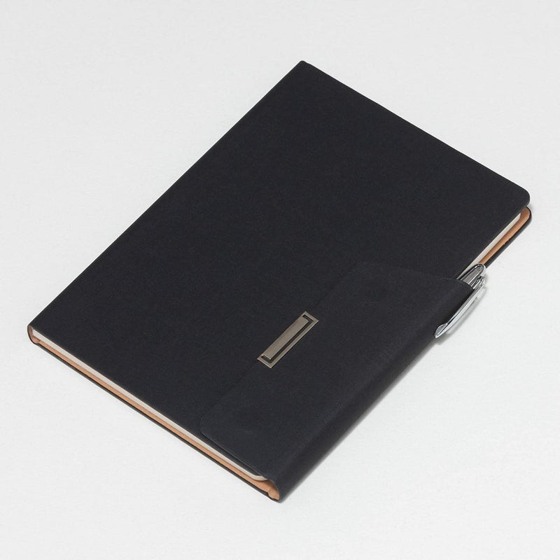 Regal Signature A-5 PU Leather Business Notebook Diary Journal, Magnetic Flap Closure with sleek metal accessory,192 pages, 80 gsm (Classic Black) - Image 3