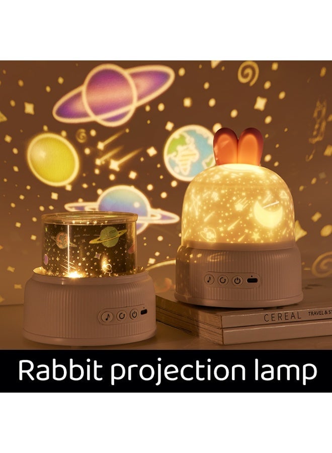 TANMASHI Cute Rabbit Galaxy Projector Night Lights with Soothing White Noise & Lullabies, Stepless Dimming Star Projector Night Light for Kids Bedroom, Eye-Caring Kids Lamp & Night Light Projector, Smart Cordless Projector Light & Star Light Projector - Image 2