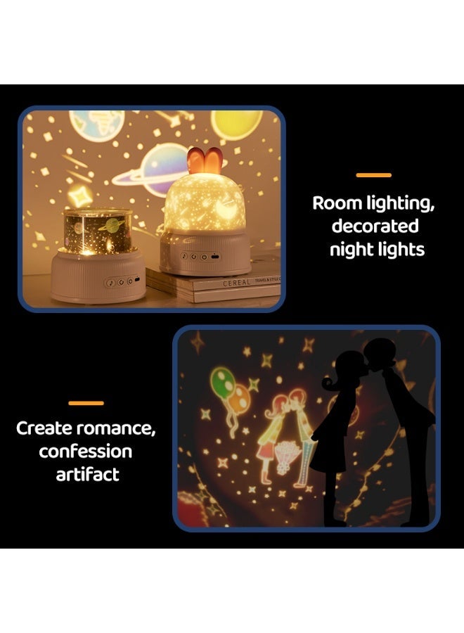 TANMASHI Cute Rabbit Galaxy Projector Night Lights with Soothing White Noise & Lullabies, Stepless Dimming Star Projector Night Light for Kids Bedroom, Eye-Caring Kids Lamp & Night Light Projector, Smart Cordless Projector Light & Star Light Projector - Image 3