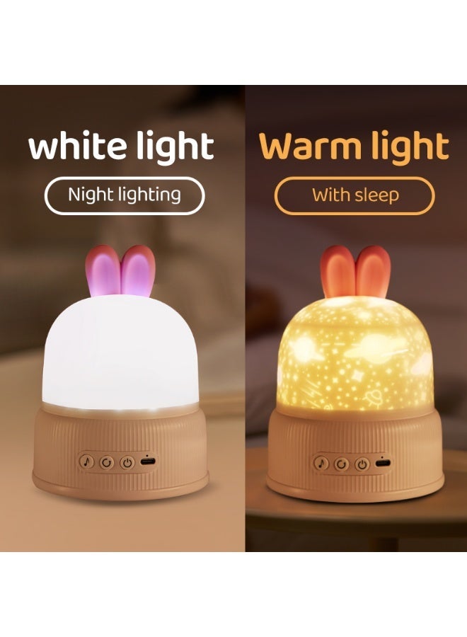 TANMASHI Cute Rabbit Galaxy Projector Night Lights with Soothing White Noise & Lullabies, Stepless Dimming Star Projector Night Light for Kids Bedroom, Eye-Caring Kids Lamp & Night Light Projector, Smart Cordless Projector Light & Star Light Projector - Image 4