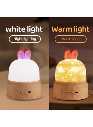 Cute Bunny Bedside Lamp with Remote & 9 Soothing Melodies, 8 Themes Rotating Galaxy Table Lamp for Bedroom Decor, Dimmable LED Lamp & Night Light, Modern Bedside Lamp & Versatile Table Light - view 4