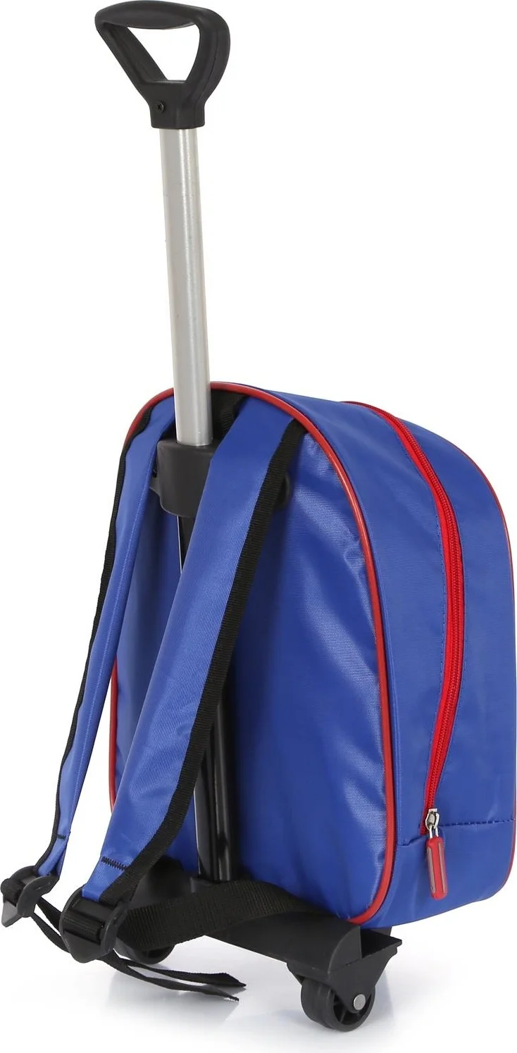 Masho Trend Blue Shiny Stitched Spiderman Printed Kindergarten Bag with Squeegee + Water Bottle - Spiderman Nursery Bag