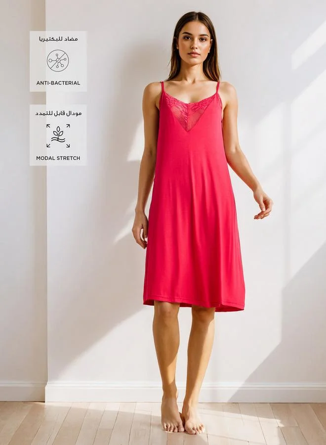 سبلاش فيڤ Lace Detail Night Dress with Adjustable Straps