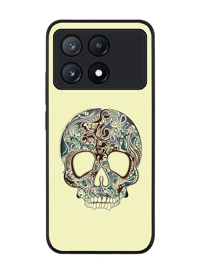 Stylizedd Rugged Black Edge Case for Xiaomi Poco X6 Pro, Slim fit Soft Case Flexible Rubber Edges Anti Drop TPU Gel Thin Cover -  Skully Tattoo - Image 1