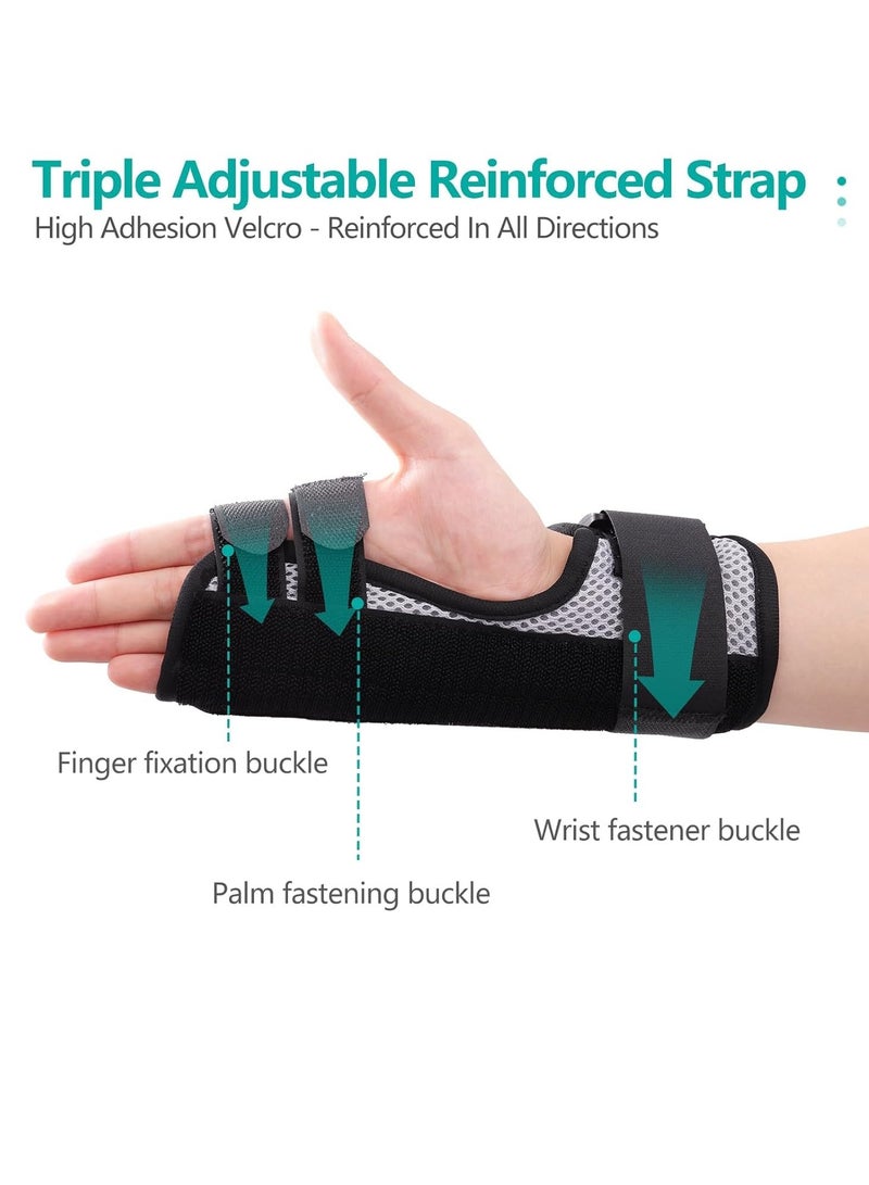 SYOSI Trigger Finger Splint, Multi Finger Brace for Middle, Index, Pinky or Ring Fingers, Adjustable Finger Straightening Immobilizer with 4 Metal Bars for Broken Fingers, Arthritis, Contractures  - Image 4