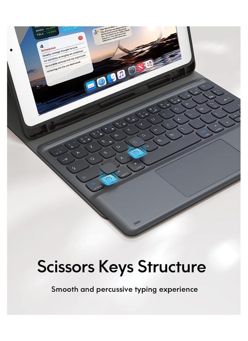 vesus ELTERAZONE iPad Keyboard 9th Generation, Keyboard for iPad 8th Generation/7th Gen 10.2 Inch, Smart Trackpad, Wireless with Pencil Holder, Flip Stand Keyboard Case for iPad 9th/8th/7th Gen 10.2â€, Black - Image 4