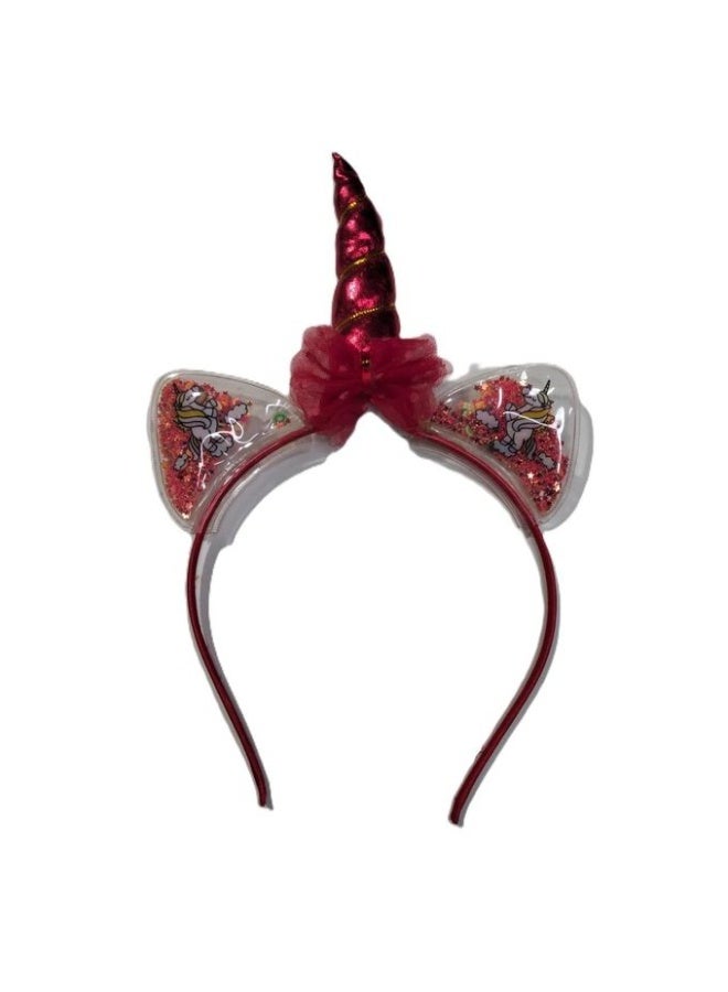 Unicorn floral Hair headband - Red