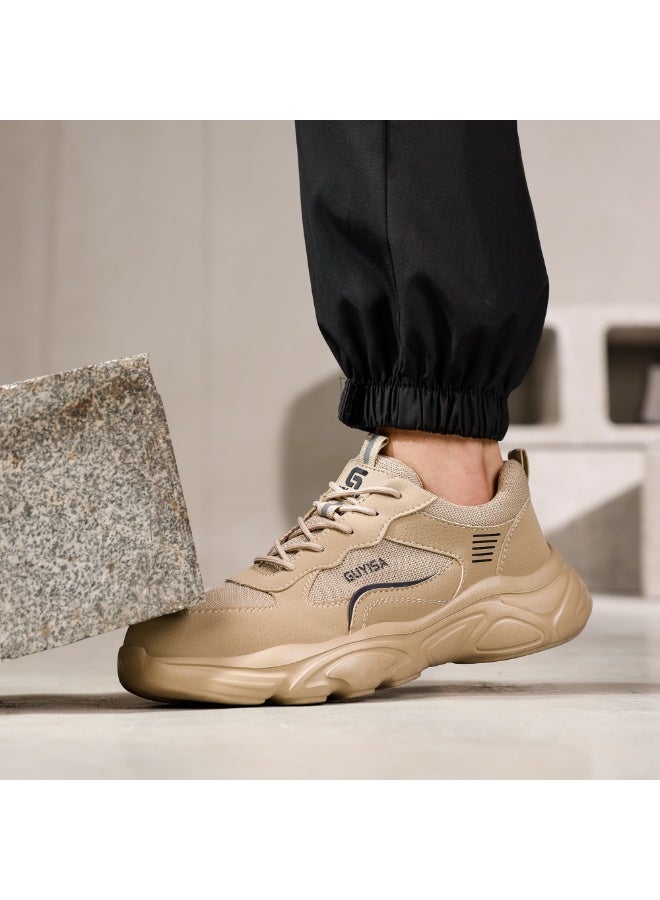 Men's steel-toe safety shoes, lightweight and comfortable, puncture-proof and slip-resistant, wear-resistant and durable, comfortable for long periods of standing, lightweight and breathable, work shoes that can also be worn as fashionable athletic shoes. - Image 5