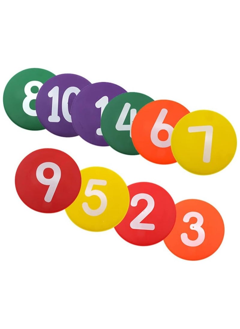 Generic - 10pcs Flat Soccer Training Markers, Agility Training Numbered Markers, Soccer Cones, Premium Soccer Training Equipment, Rug Points for Soccer, Soccer, Basketball, Golf - Image 1