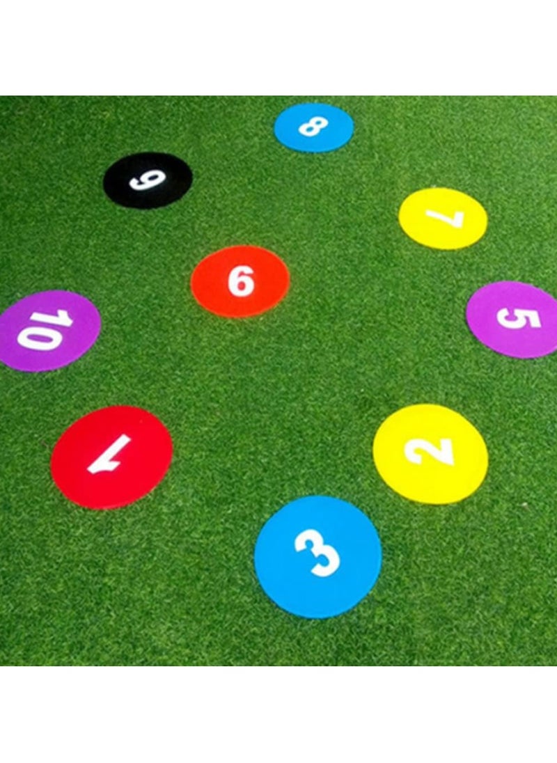 Generic - 10pcs Flat Soccer Training Markers, Agility Training Numbered Markers, Soccer Cones, Premium Soccer Training Equipment, Rug Points for Soccer, Soccer, Basketball, Golf - Image 1
