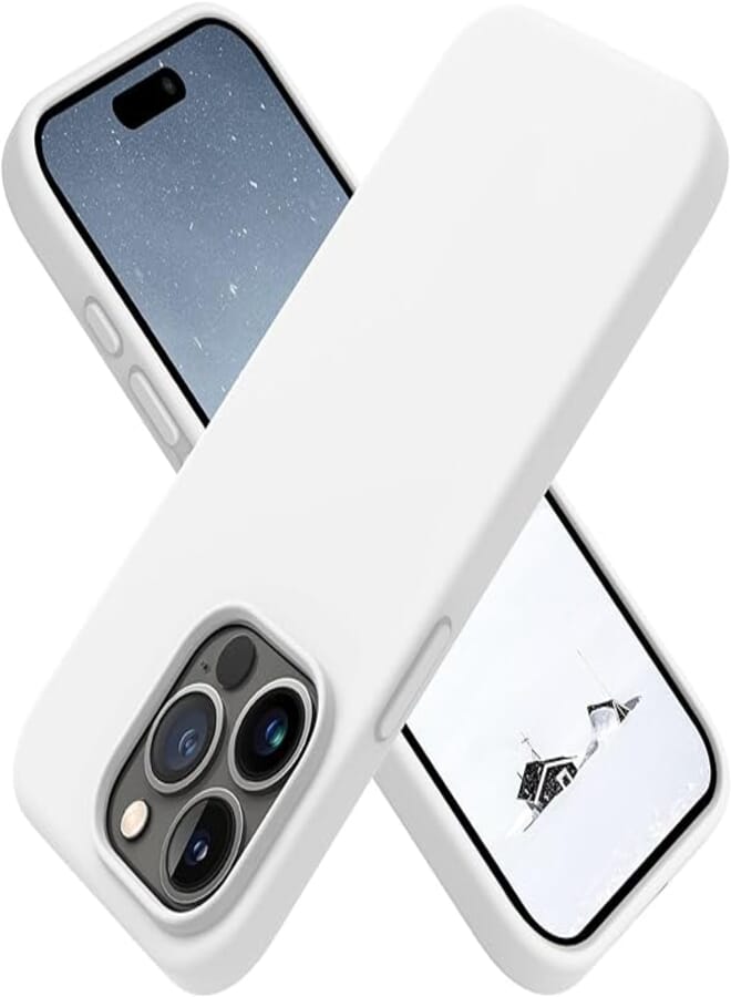جراب OTOFLY مصمم خصيصًا لهاتف iPhone 15 Pro Max، جراب سيليكون رفيع مقاوم للصدمات لهاتف iPhone 15 Pro Max (6.7 بوصة)، (أبيض)