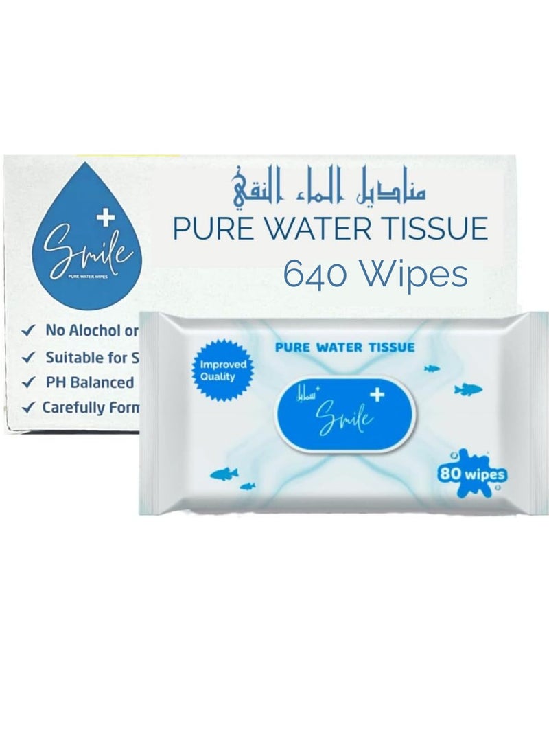 smileplus Pure Water Tissue 80'S Pack of 8 - Image 1