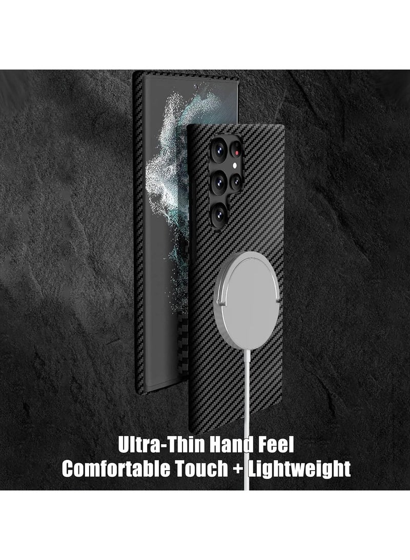 Magsafe Samsung Galaxy S24 Ultra Case for Compatible with Mag-safe, Ultra Slim S24 Ultra Carbon Fiber Texture Case, Galaxy S24 Ultra 5G Thin Hard PC Magnetic Protective Case (S24 Ultra, Black) - Image 4