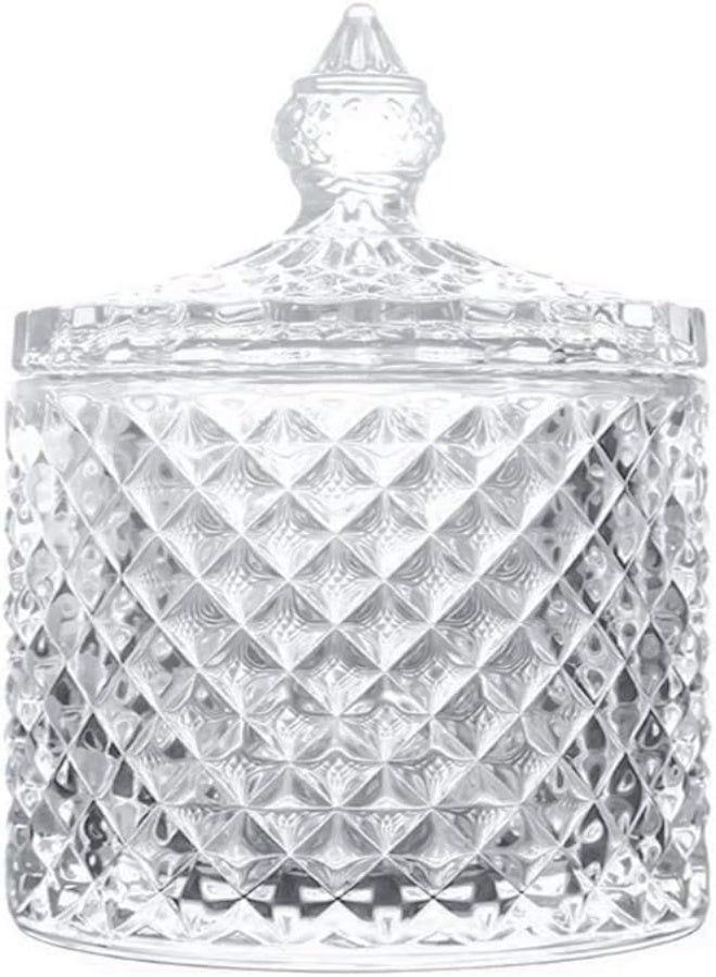 AKDC Danmu Art 1Pc Clear Glass Storage With Lid Candy Jar Biscuit Box Containers (600Ml) - Image 1