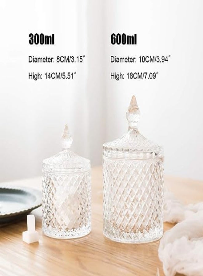 AKDC Danmu Art 1Pc Clear Glass Storage With Lid Candy Jar Biscuit Box Containers (600Ml) - Image 2