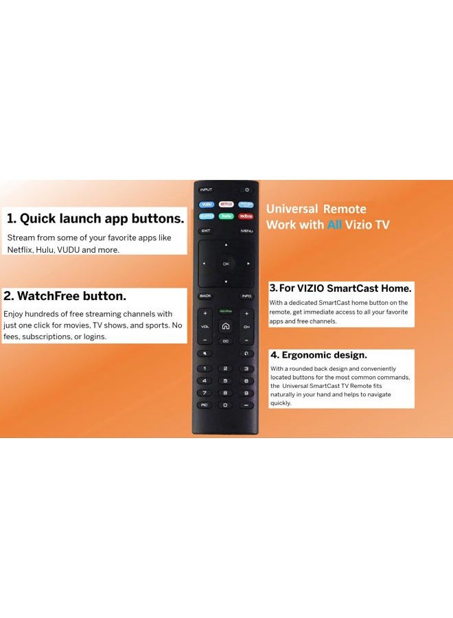 Elekpia XRT136 Watchfree Remote Control Replacement for VIZIO Smart TV - Image 4