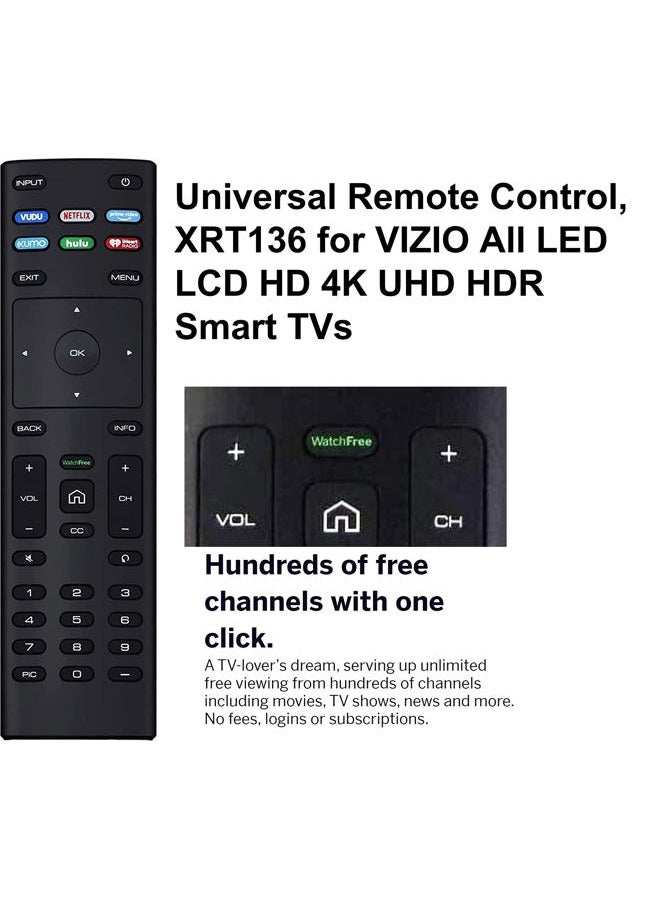 Elekpia XRT136 Watchfree Remote Control Replacement for VIZIO Smart TV - Image 2