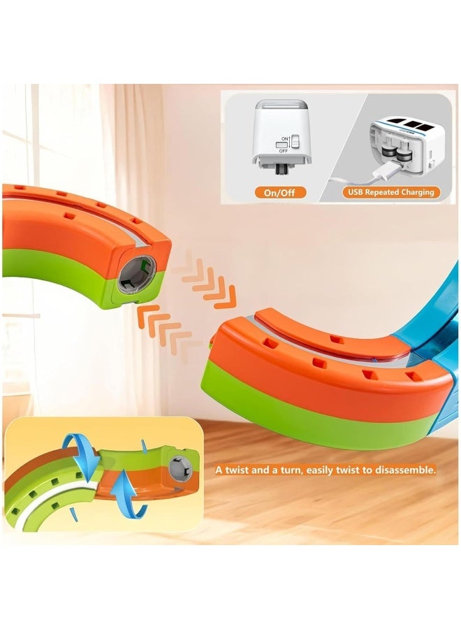 ماجني الاصحاب 86-Piece DIY Magnetic Levitation Track Set – Anti-Gravity Maglev Train Toy with Rechargeable Battery & USB Charger – 3D Loop Coaster Building Kit for Kids Ages 3+ - Image 5