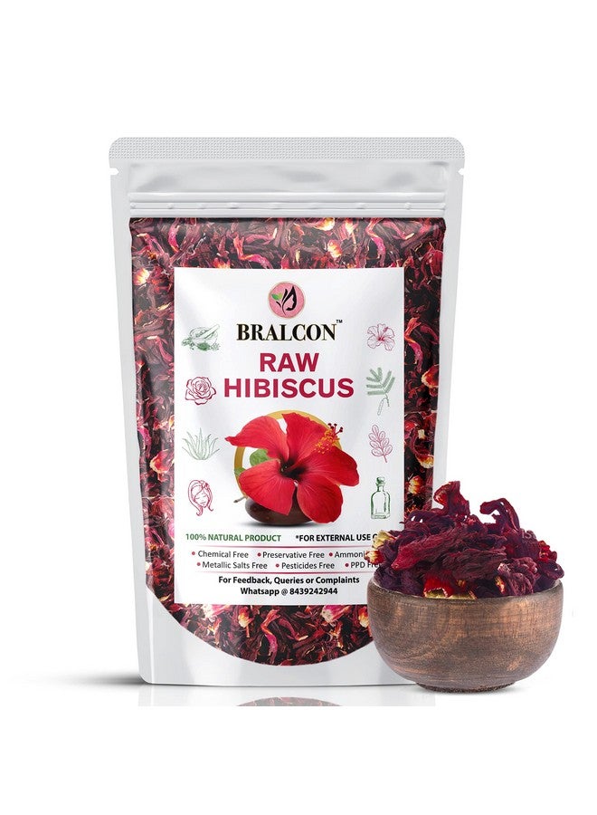 BRALCON Organic Raw Hibiscus -100g |Dry Hibiscus Flower |Rosa-Sinensis for Hair Care & FacePack |Gudhal Ka Phool for Hair growth, Skin Care|Pure raw form - Image 1