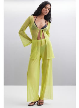 GRIMELANGE Eudoria Women's Cotton Regular Lime Blouse  - Image 2