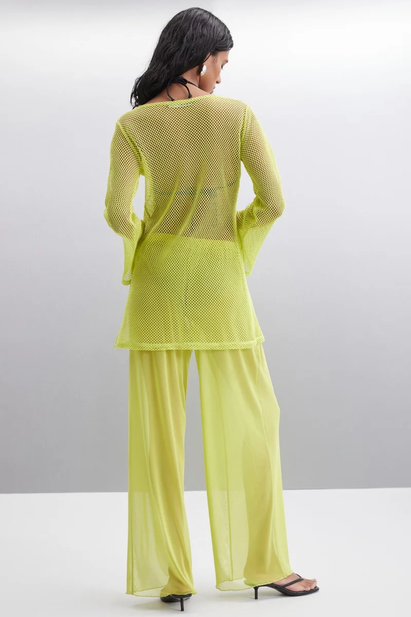 جريميلانج Eudoria Women's Cotton Regular Lime Blouse