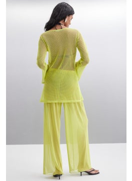 GRIMELANGE Eudoria Women's Cotton Regular Lime Blouse  - Image 5