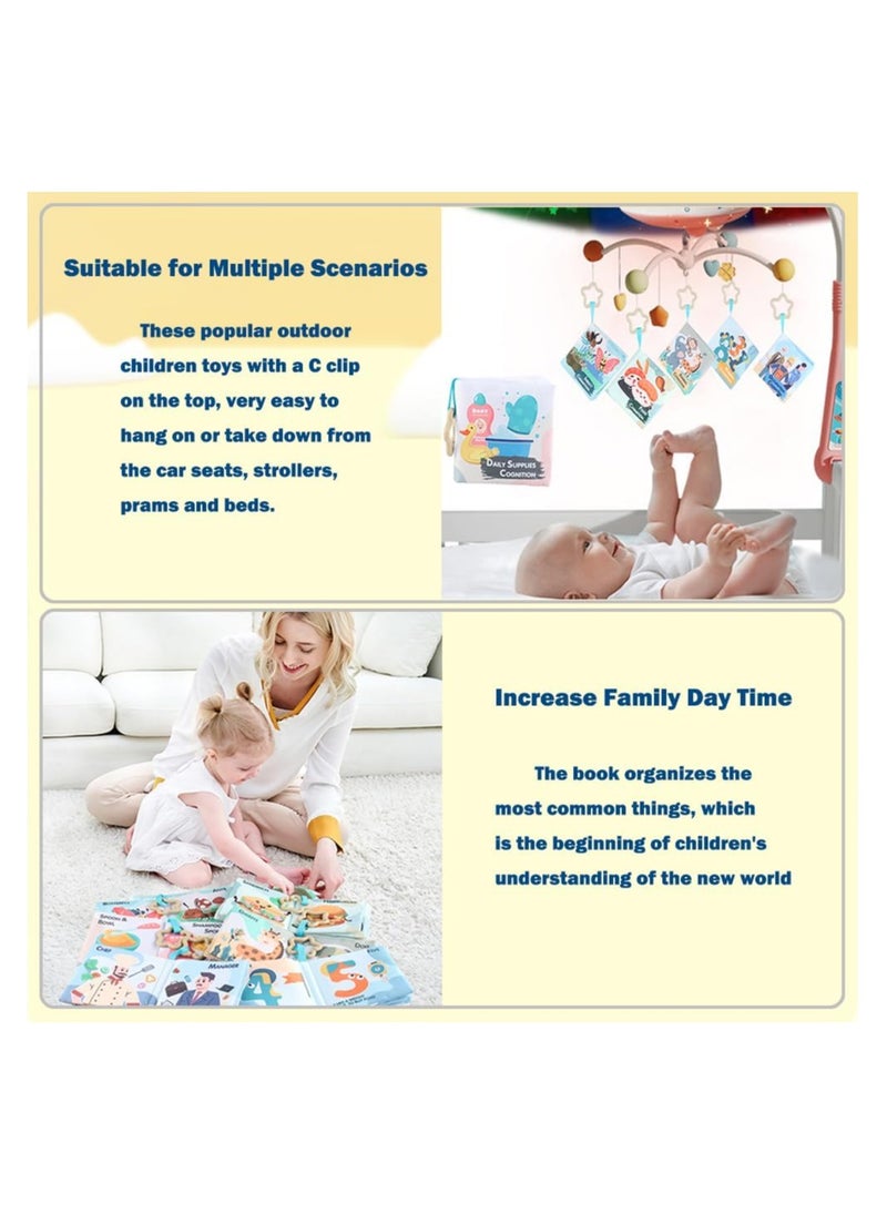 SYOSI - Baby Books, Early Education Soft Baby Books, 0-6-12-18 Months, 6Pcs Washable Non-Toxic Cloth Book for Babies, Infant Toddler Newborn Crinkle Book for Baby Shower, Baby Toy with Sound Paper - Image 1