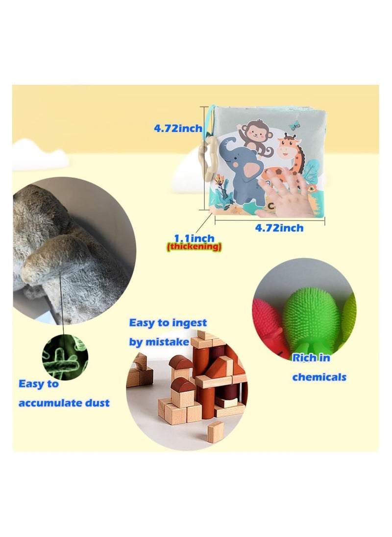 SYOSI - Baby Books, Early Education Soft Baby Books, 0-6-12-18 Months, 6Pcs Washable Non-Toxic Cloth Book for Babies, Infant Toddler Newborn Crinkle Book for Baby Shower, Baby Toy with Sound Paper - Image 1