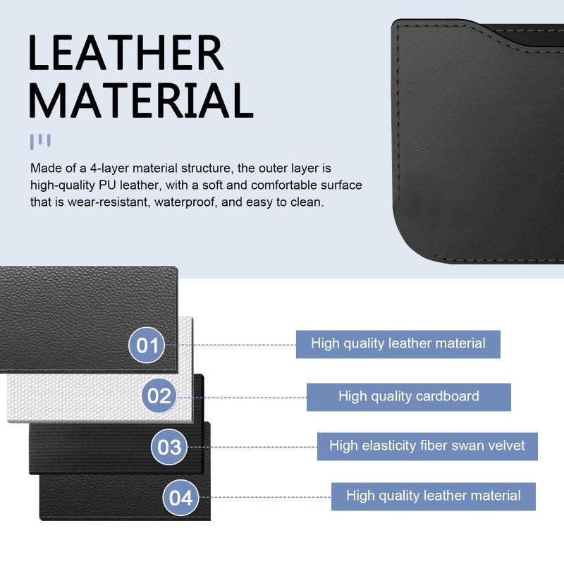 Zosgrew Car Storage Pocketï¼ŒLeather Car Side Pocket Organizer, Multifunctional Seat Gap Pouch, for Can Hold keys, Wallets, Cards, Mobile Phones, Sunglasses, Banknotes (Black) - Image 4