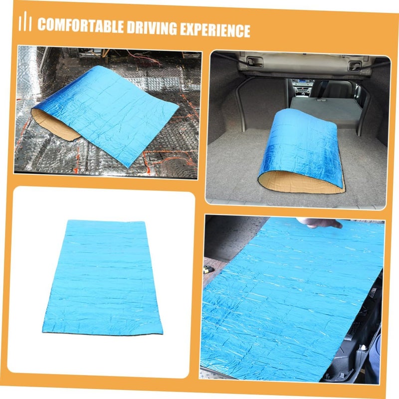 Ciieeo Car Heat Insulation Sound Deadening Mat 50x200cm Blue Aluminum Foil Self-Adhesive Thermal Barrier Pad for Automotive Hood Noise Reduction and Engine Sound Absorption - Image 3