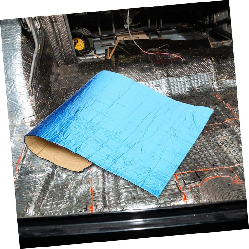 Ciieeo Car Heat Insulation Sound Deadening Mat 50x200cm Blue Aluminum Foil Self-Adhesive Thermal Barrier Pad for Automotive Hood Noise Reduction and Engine Sound Absorption - Image 4