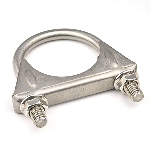 eLifecenter 2 Inch Clamps Heavy Duty 2" Stainless Steel U Bolt Muffer Exhaust Clamp Hanger for Pipes (51mm) - Image 1