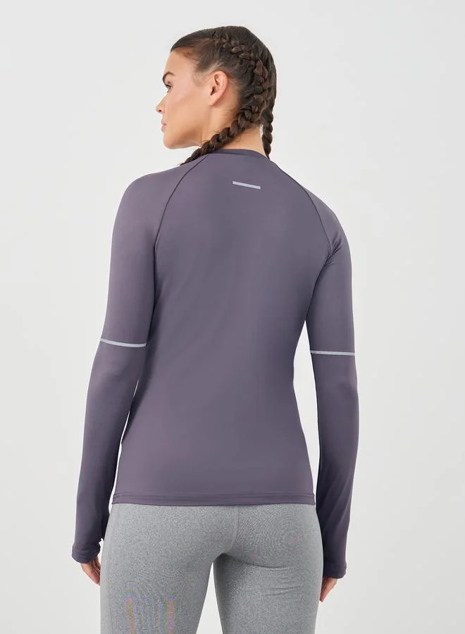 Styli Styli Reflective Back and Elbow Detail Top with Thumbhole