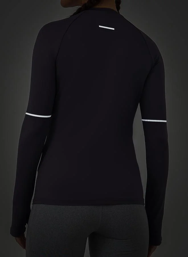 Styli Styli Reflective Back and Elbow Detail Top with Thumbhole