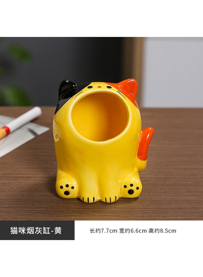 Ceramic Ashtray For Home Use, Cute, High-end, Light Luxury, Simple, Hotel Business Style, Simple Ashtray, Creative Ashtray